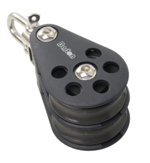 BARTON double block, sliding, 54mm, rope 12mm, swivel shackle