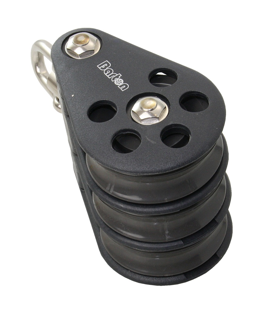 BARTON Triple Block, sliding, 64mm, rope 12mm, swivel shackle 1 BARTON Triple Block, sliding, 64mm, rope 12mm, swivel shackle