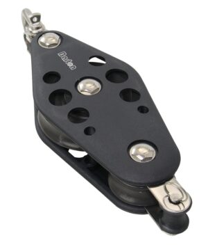 BARTON violin block, spherical, 70/44mm, rope 12mm, shackle/U-bolt