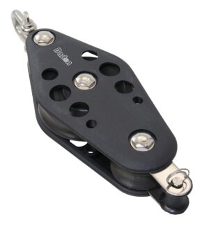 BARTON Violin Block, sliding, 64/38mm, rope 12mm, swivel shackle/U-shaped bracket