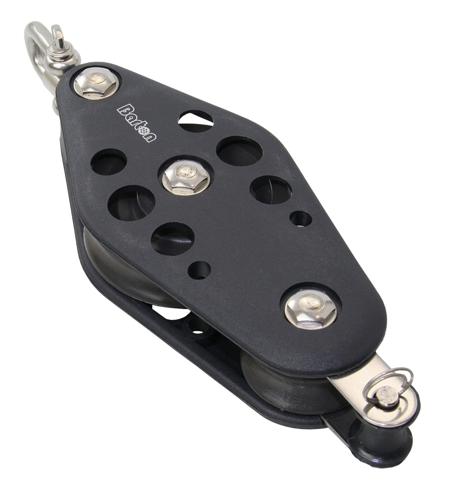 BARTON violin block, spherical, 70/44mm, rope 12mm, swivel shackle/U-shaped bracket 1 BARTON violin block, spherical, 70/44mm, rope 12mm, swivel shackle/U-shaped bracket