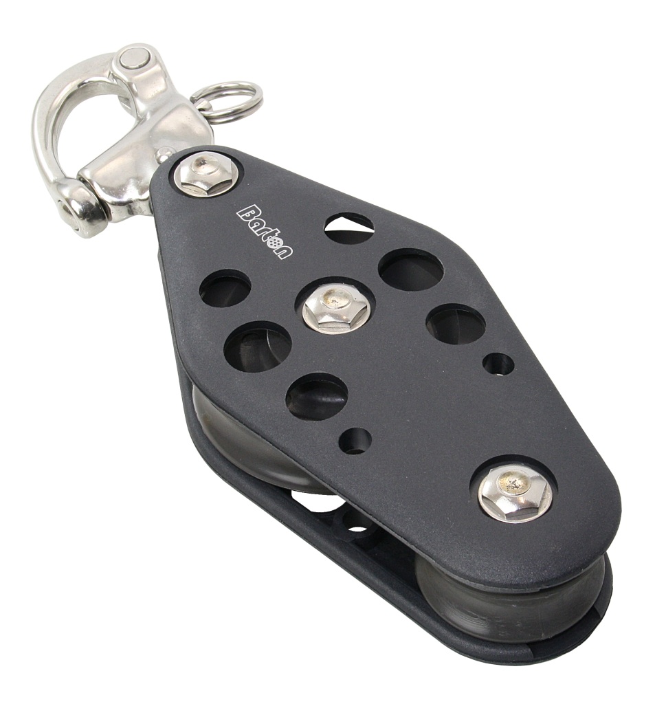 BARTON Violin Block, sliding, 70/44mm, rope 14mm, snap shackle 1 BARTON Violin Block, sliding, 70/44mm, rope 14mm, snap shackle