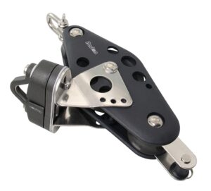 BARTON violin block, ball-shaped, 70/44mm, rope 14mm, swivel/U-shaped bracket/K-clamp