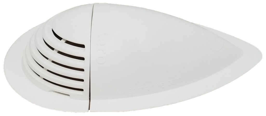 BOATVENT Aero S 2-piece tarpaulin vent, sew-on rubber, white 1 BOATVENT Aero S 2-piece tarpaulin vent, sew-on rubber, white