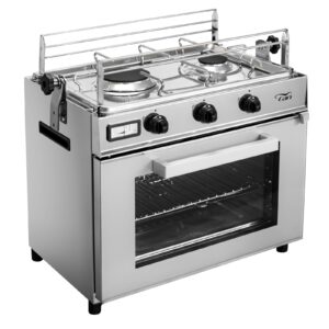 CAN gas stove, tiltable CU1000 with oven 19L and 2 cooking zones