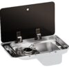 CAN built-in gas cooker FL1323 with 1 hob, sink on the right and glass lid