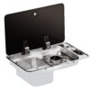 CAN built-in gas cooker FL1324 with 1 hob, sink on the left and glass lid 2 can1324 p fp w