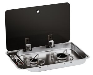 CAN built-in gas cooker FC1336 with 2 cooking zones and glass lid