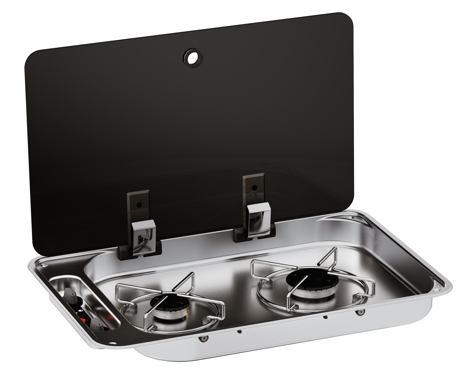 CAN built-in gas cooker FC1336 with 2 cooking zones and glass lid 1 CAN built-in gas cooker FC1336 with 2 cooking zones and glass lid