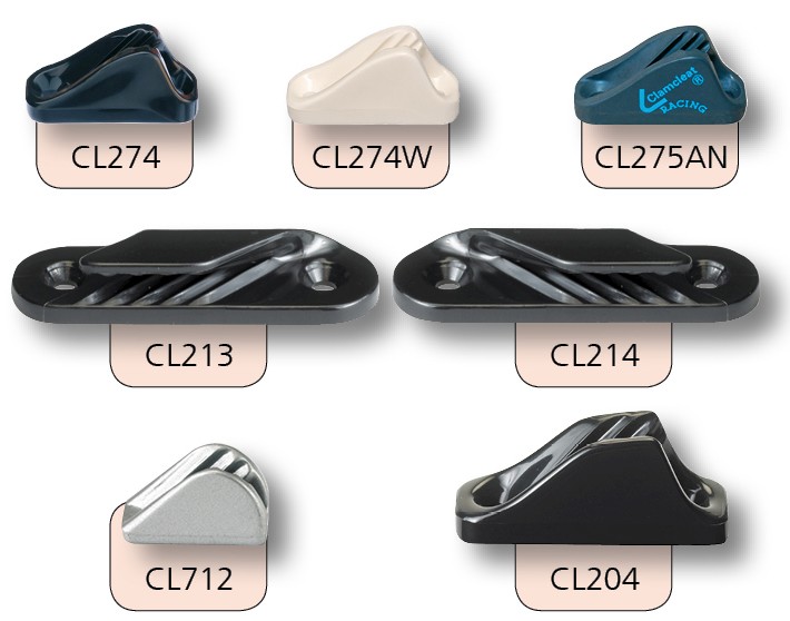 CLAMCLEAT Open Micros for 1-4mm nylon rope, white 1 CLAMCLEAT Open Micros for 1-4mm nylon rope, white