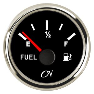CN Fuel Tank Gauge Analog 12/24V 57mm Black/Chrome