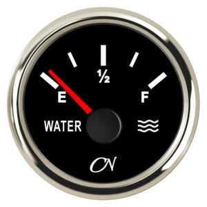 CN Water Tank Gauge Analog 12/24V 57mm Black/Chrome