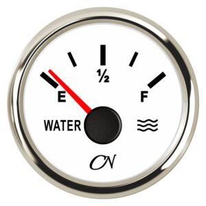 CN Water Tank Gauge Analog 12/24V 57mm White/Chrome
