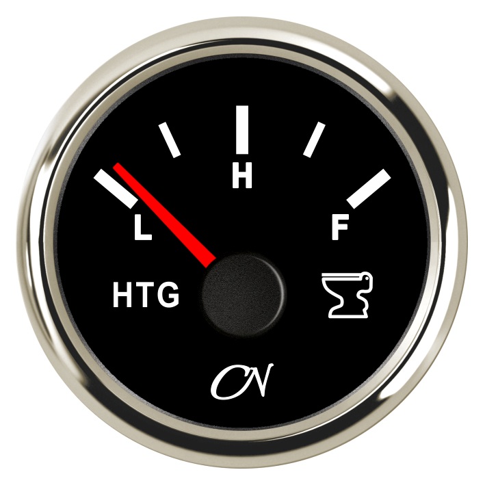 CN wastewater tank indicator analog 12/24V 57mm black/chrome 1 CN wastewater tank indicator analog 12/24V 57mm black/chrome