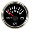 CN Voltmeter display analog 12V 57mm 8-16V black/chrome 3 cn0512sc