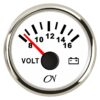CN Voltmeter display analog 12V 57mm 8-16V white/chrome 3 cn0512w