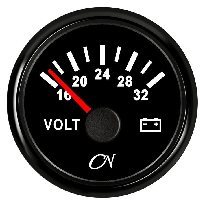 CN Voltmeter Display Analog 24V 57mm 16-32V Black 1 CN Voltmeter Display Analog 24V 57mm 16-32V Black