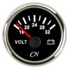 CN Voltmeter display analog 24V 57mm 16-32V black/chrome