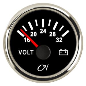 CN Voltmeter display analog 24V 57mm 16-32V black/chrome