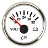 CN Voltmeter display analog 24V 57mm 16-32V white/chrome 2 cn0524w