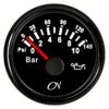 CN Analog Oil Pressure Gauge 12/24V 57mm 0-10bar Black 3 cn0610s