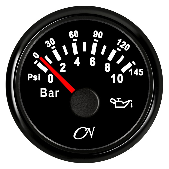 CN Analog Oil Pressure Gauge 12/24V 57mm 0-10bar Black 1 CN Analog Oil Pressure Gauge 12/24V 57mm 0-10bar Black