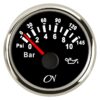 CN Analog Oil Pressure Gauge 12/24V 57mm 0-10bar Black/Chrome