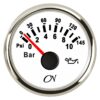 CN Analog Oil Pressure Gauge 12/24V 57mm 0-10bar White/Chrome 2 cn0610w