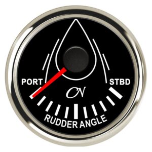 CN Rudder Position Indicator Analog 12/24V 57mm Black/Chrome