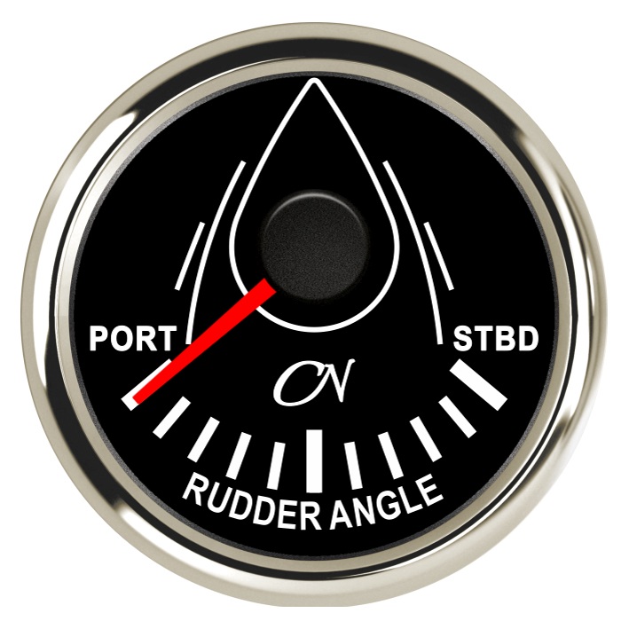 CN Rudder Position Indicator Analog 12/24V 57mm Black/Chrome 1 CN Rudder Position Indicator Analog 12/24V 57mm Black/Chrome