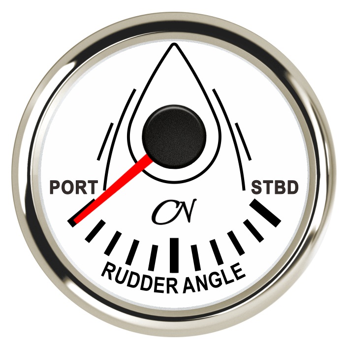 CN Rudder Position Indicator Analog 12/24V 57mm White/Chrome 1 CN Rudder Position Indicator Analog 12/24V 57mm White/Chrome