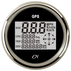CN GPS speedometer incl. compass digital 12/24V 96mm black/chrome