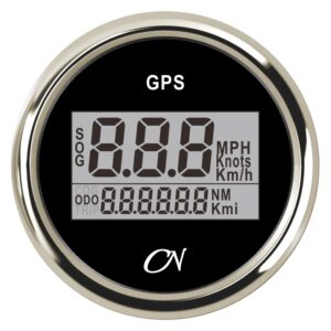 CN GPS speedometer digital 12/24V 57mm black/chrome