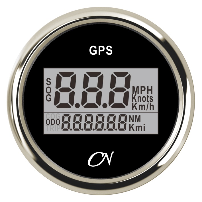 CN GPS speedometer digital 12/24V 57mm black/chrome 1 CN GPS speedometer digital 12/24V 57mm black/chrome