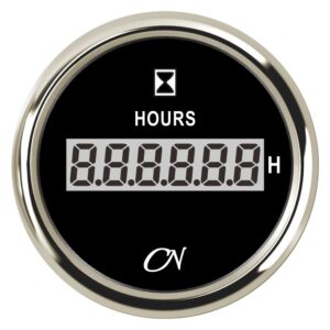 CN digital operating hours counter 12/24V 0-99999.9h black/chrome