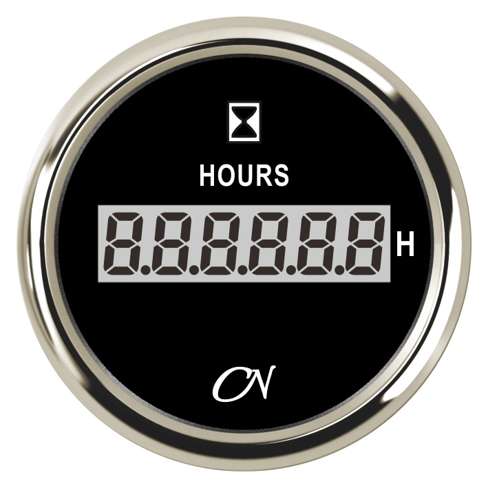 CN digital operating hours counter 12/24V 0-99999.9h black/chrome 1 CN digital operating hours counter 12/24V 0-99999.9h black/chrome
