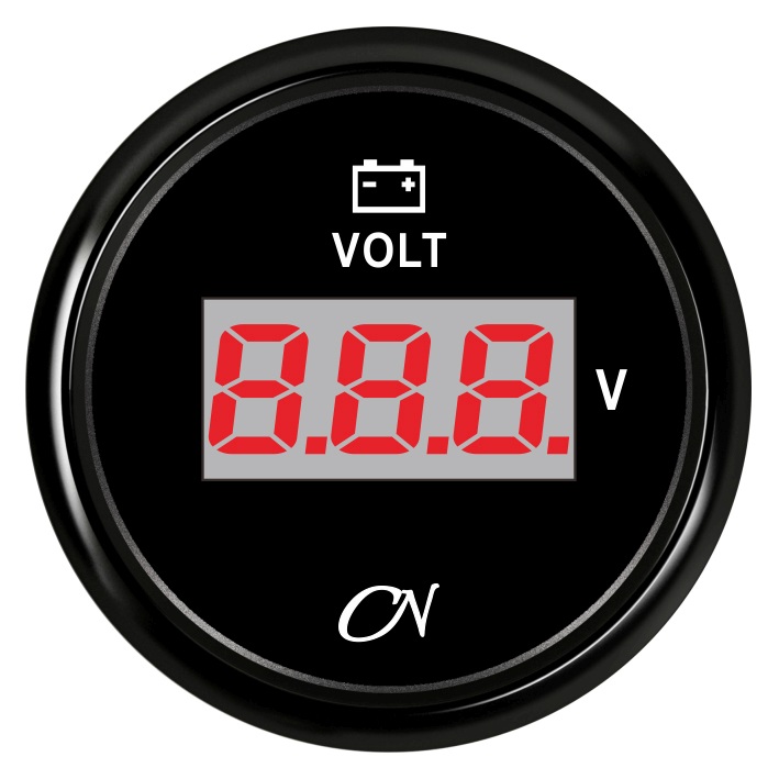CN Voltmeter Display Digital 12/24V 57mm 9-32V Black 1 CN Voltmeter Display Digital 12/24V 57mm 9-32V Black