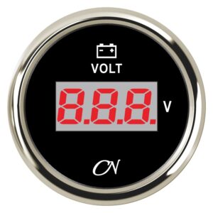 CN Voltmeter Display Digital 12/24V 57mm 9-32V Black/Chrome