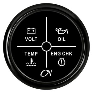 CN LED alarm indicator with 4 functions 12/24V 57mm black