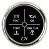 CN LED alarm indicator with 4 functions 12/24V 57mm black/chrome 3 cn11sc