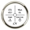 CN LED alarm indicator with 4 functions 12/24V 57mm white/chrome 3 cn11w