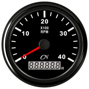 CN speed indicator with operating hours 12/24V 96mm black