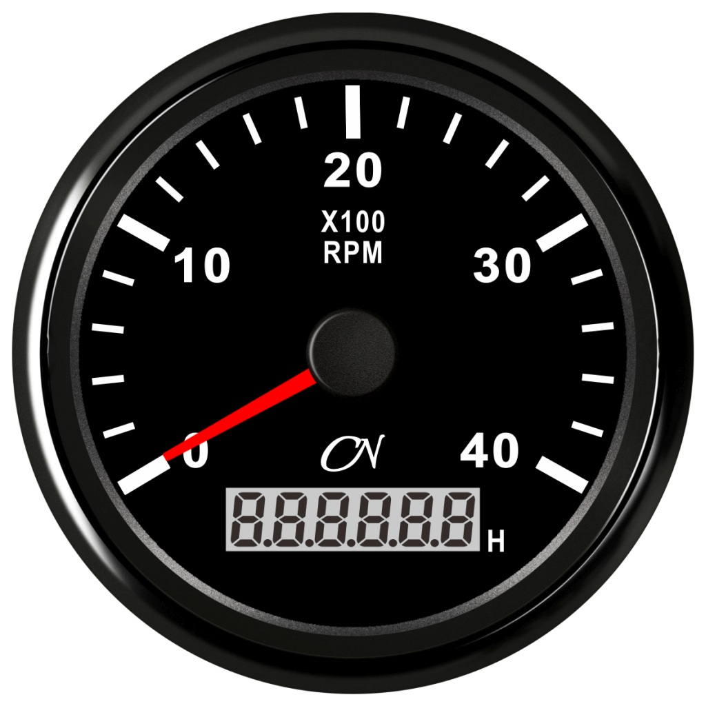 CN speed indicator with operating hours 12/24V 96mm black 1 CN speed indicator with operating hours 12/24V 96mm black