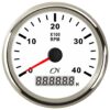 CN speed indicator with operating hours 12/24V 96mm white/chrome 3 cn124000w