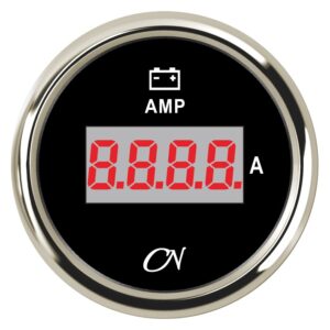 CN digital ammeter display 12/24V 57mm black/chrome