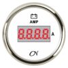 CN digital ammeter display 12/24V 57mm white/chrome 3 cn13w