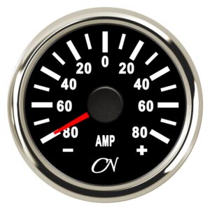 CN Analog Ammeter Display 12/24V 57mm Black/Chrome