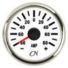 CN Analog Ammeter Display 12/24V 57mm White/Chrome 2 cn14w
