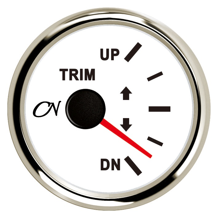 CN Trim Indicator Analog 12/24V 57mm Up/Down White/Chrome 1 CN Trim Indicator Analog 12/24V 57mm Up/Down White/Chrome
