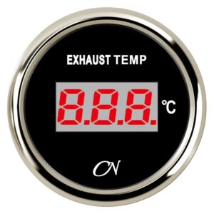 CN exhaust gas temperature gauge, digital, 12/24V, 57mm, black/chrome